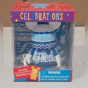 Disney Celebrations Vinylmation Figure - Blue and White Happy Birthday Design
